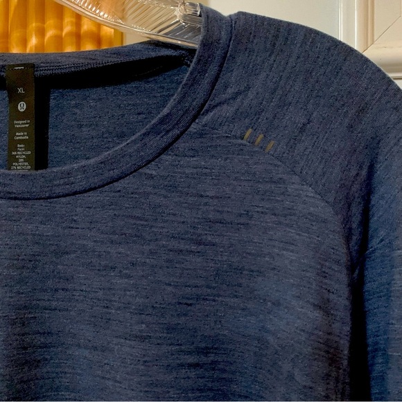 “NEW” Men’s Heathered Blue lululemon Surge LS SZ. S or XL Unisex BNWT - Picture 3 of 13